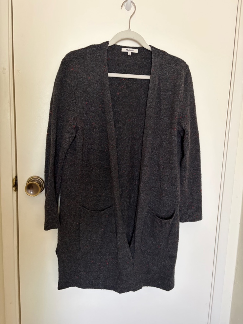 Madewell Charcoal Open-Front Long Cardigan Sweater